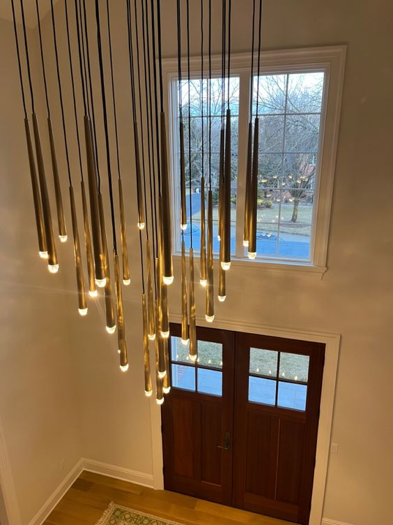 Rylight 10/12/14/18/30 - قلادة جزيرة المطبخ الخفيفة بلمسة نهائية من النحاس