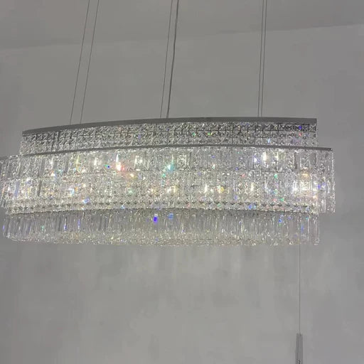 Luxury 3 -Tiered Crystal Chandelier For Dining Room/Living Room