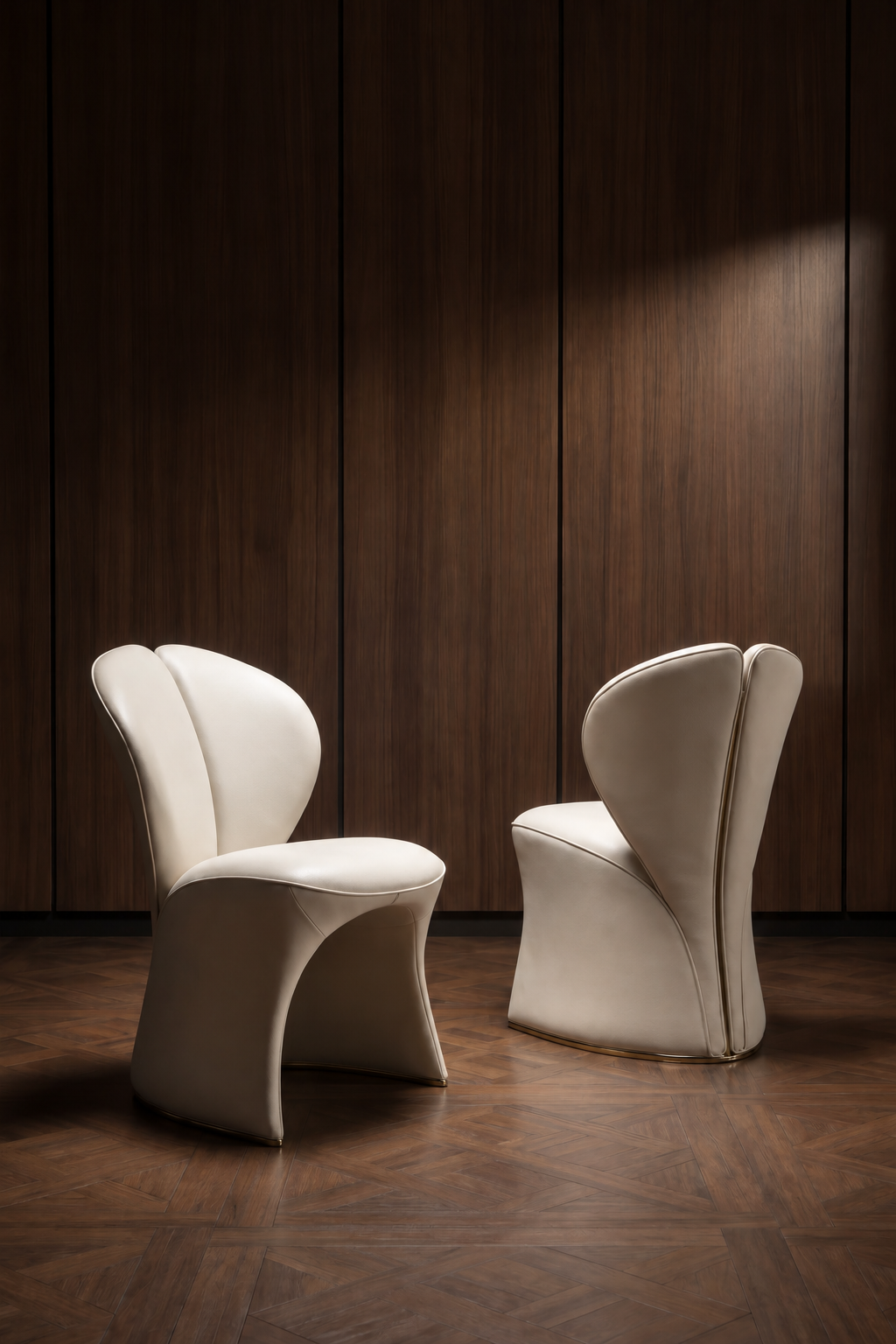 Miarea Sculptural Leather Dining Chair