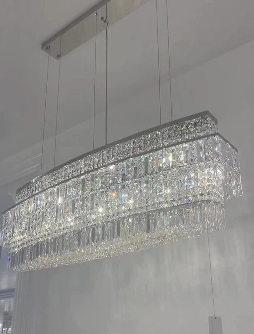 Luxury 3 -Tiered Crystal Chandelier For Dining Room/Living Room