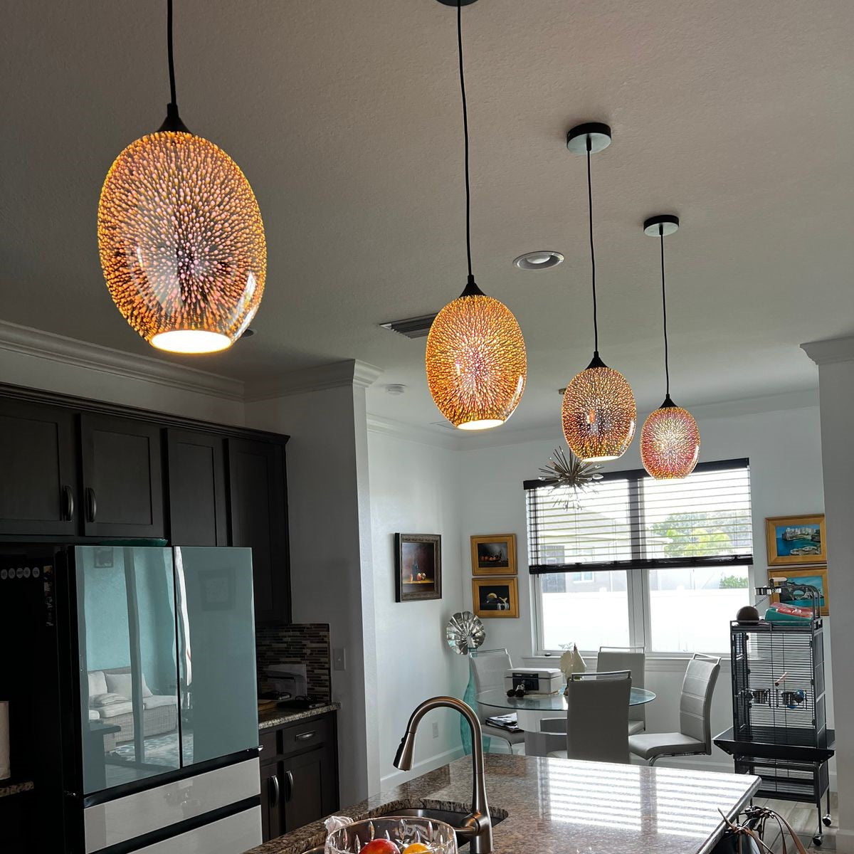 Rylight 3D kleurrijke glazen vuurwerkkunst hanglamp