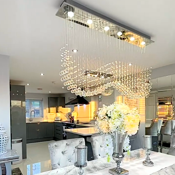 Rylight 4/6-lichts creatieve kristallen bolgolfkroonluchter