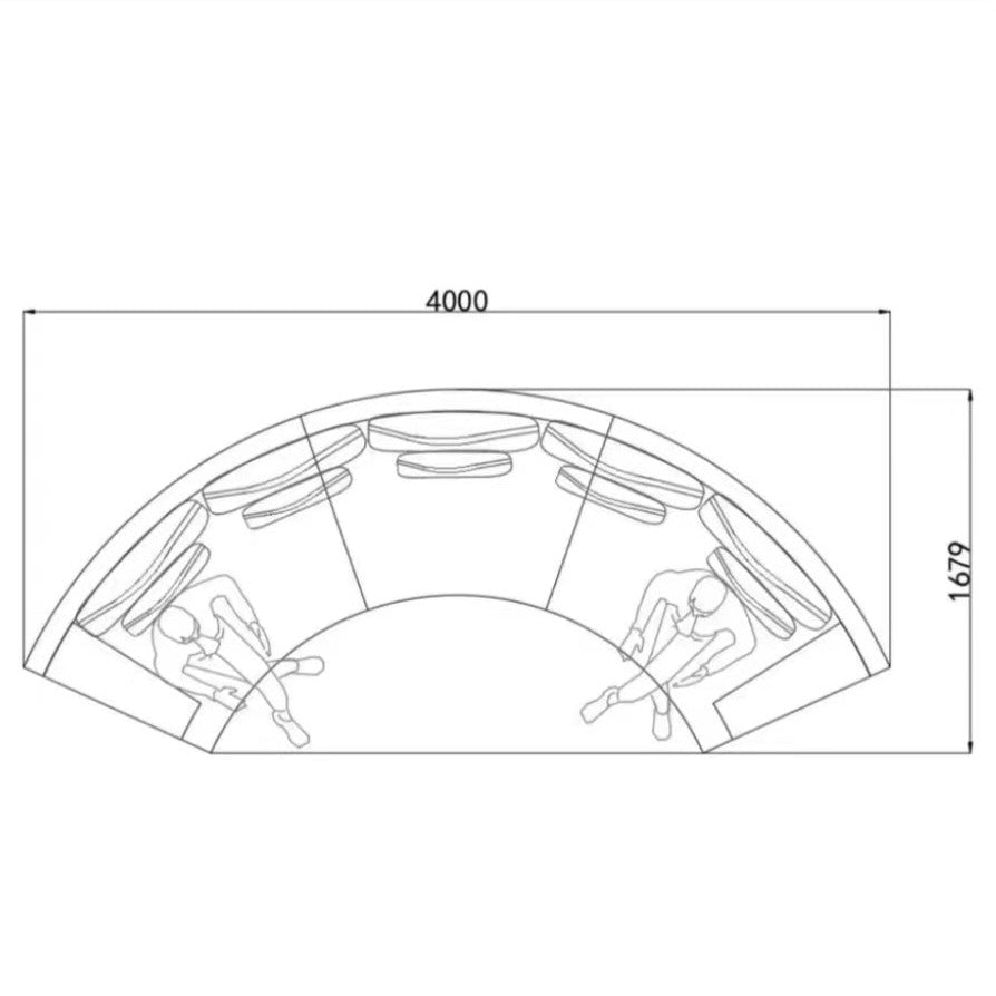 أريكة إيطالية فاخرة كبيرة الحجم منحنية وخفيفة لغرفة المعيشة