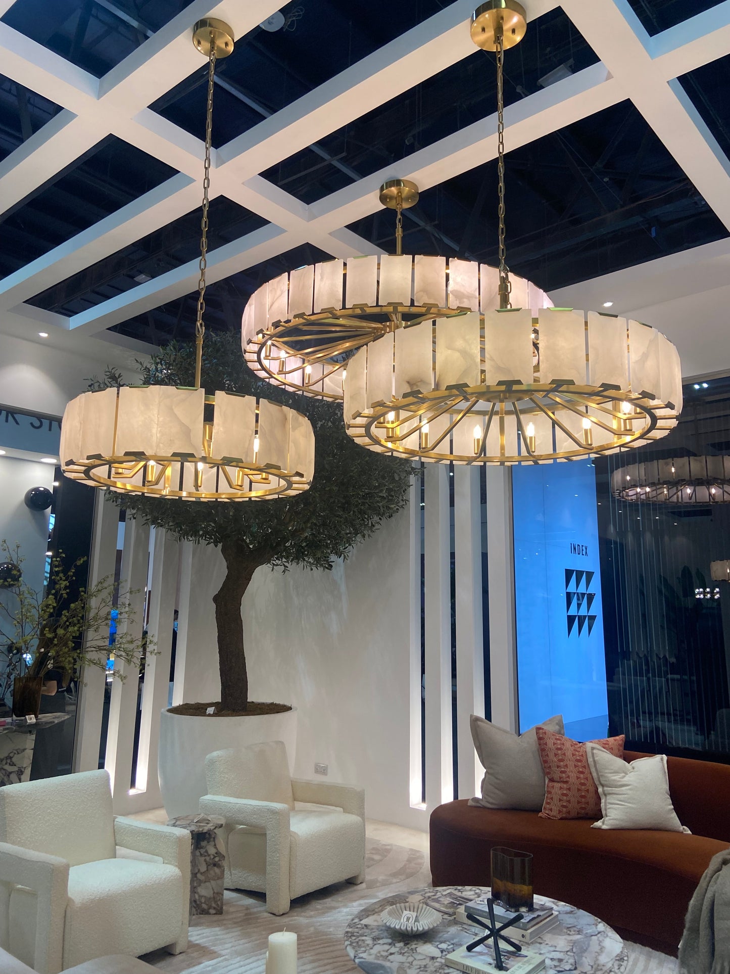 Modern Round Marble Chandelier for Living Room/Bedroom