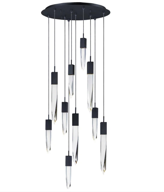 Rylight Modern&Luxury Round/Rectangle Ceiling Pendant Light in Black Finish