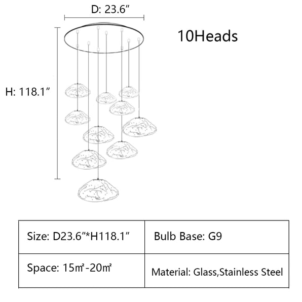 Rylight 5/8/10/11/16/20-ثريا زخرفية على شكل سحابة زجاجية بسيطة
