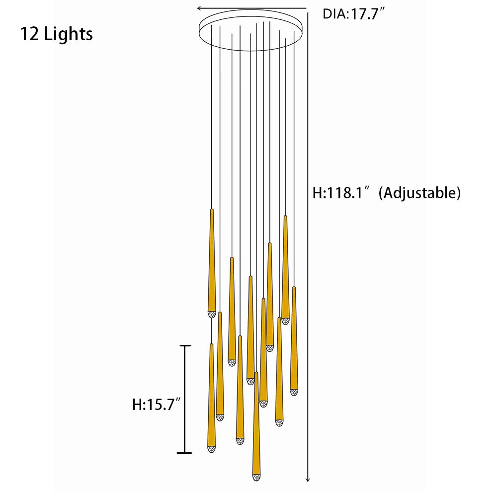 Rylight 10/12/14/18/30 - قلادة جزيرة المطبخ الخفيفة بلمسة نهائية من النحاس