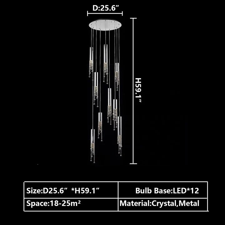 Rylight 7/9/12/18/21/27/38-Light Italian Modern Creative Silver Pendant Light Fixture