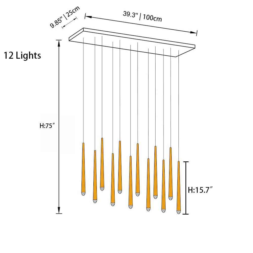 Rylight 10/12/14/18/30 - قلادة جزيرة المطبخ الخفيفة بلمسة نهائية من النحاس