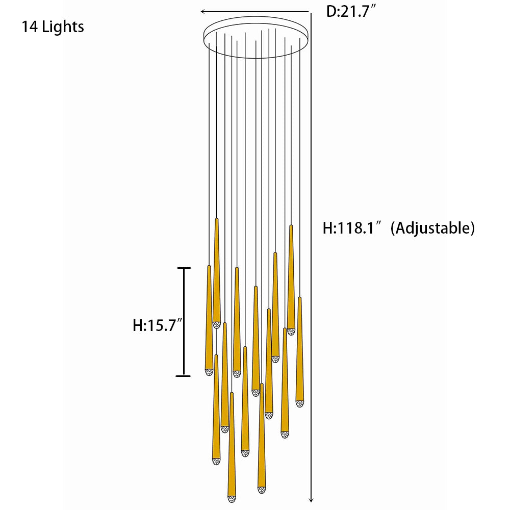 Rylight 10/12/14/18/30 - قلادة جزيرة المطبخ الخفيفة بلمسة نهائية من النحاس