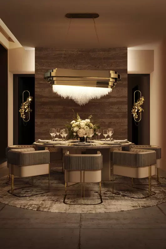 رايلايت 9-Light Rectangle Kitchen Island Crysta الثريا