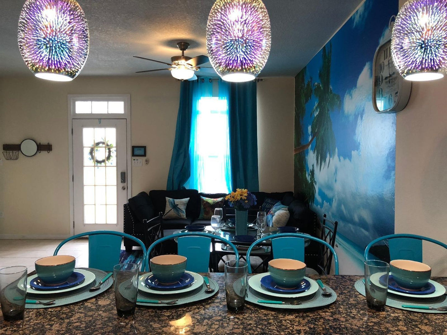 Rylight 3D kleurrijke glazen vuurwerkkunst hanglamp