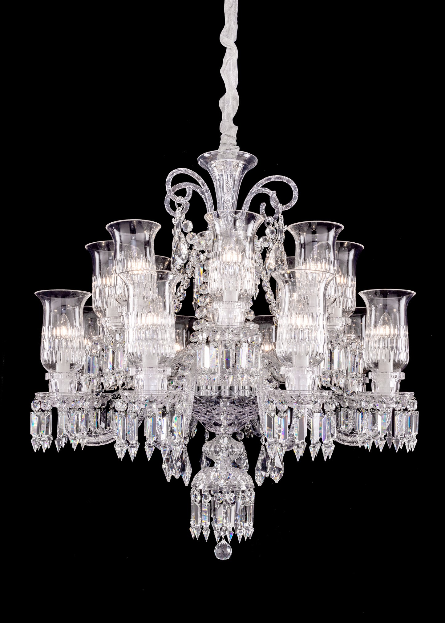 Luxury Elegant Floral Lampshade Crystal Chandelier for Low-ceiling/Apartment
