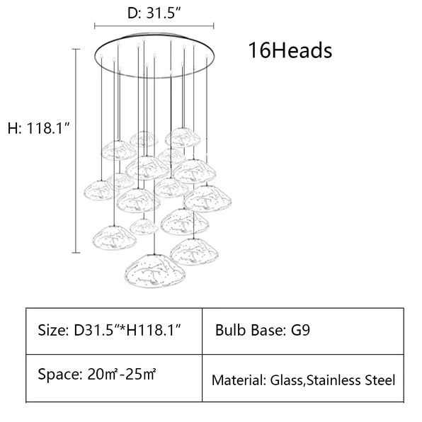 Rylight 5/8/10/11/16/20-ثريا زخرفية على شكل سحابة زجاجية بسيطة