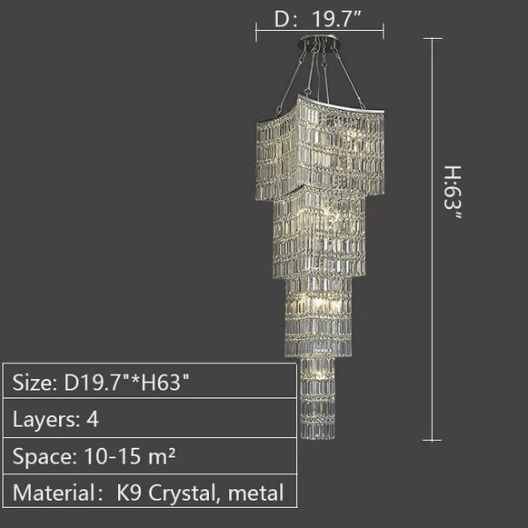 Rylight 4/5-Layer Vertical Crystal Chandelier