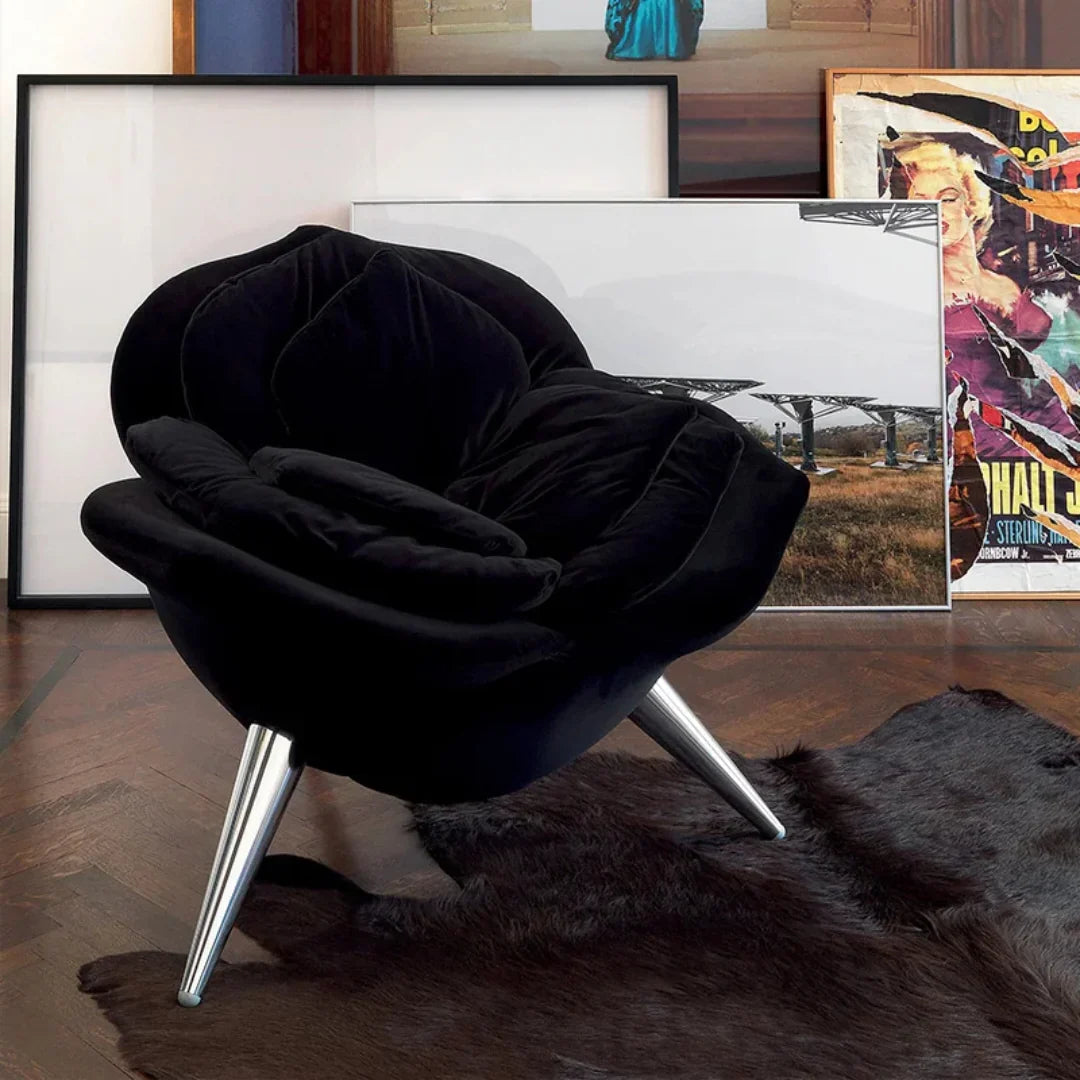 كرسي أريكة على شكل بتلات الورد على الطراز الإيطالي