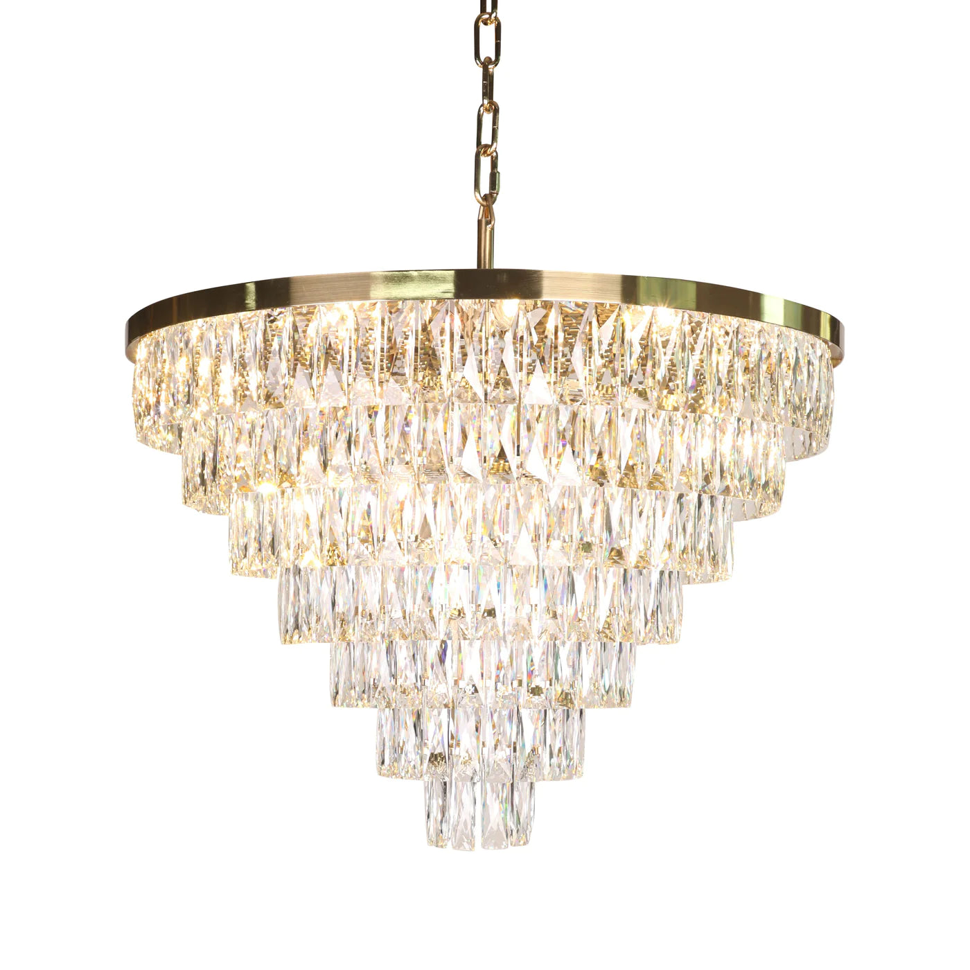 Rylight 5/7/10-Tier High Quality Crystal Chandelier with Gold Finish