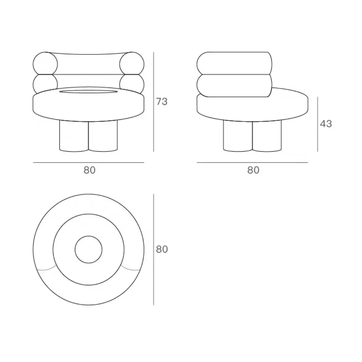 Rylight Cosy Stump Bouclé-stoel
