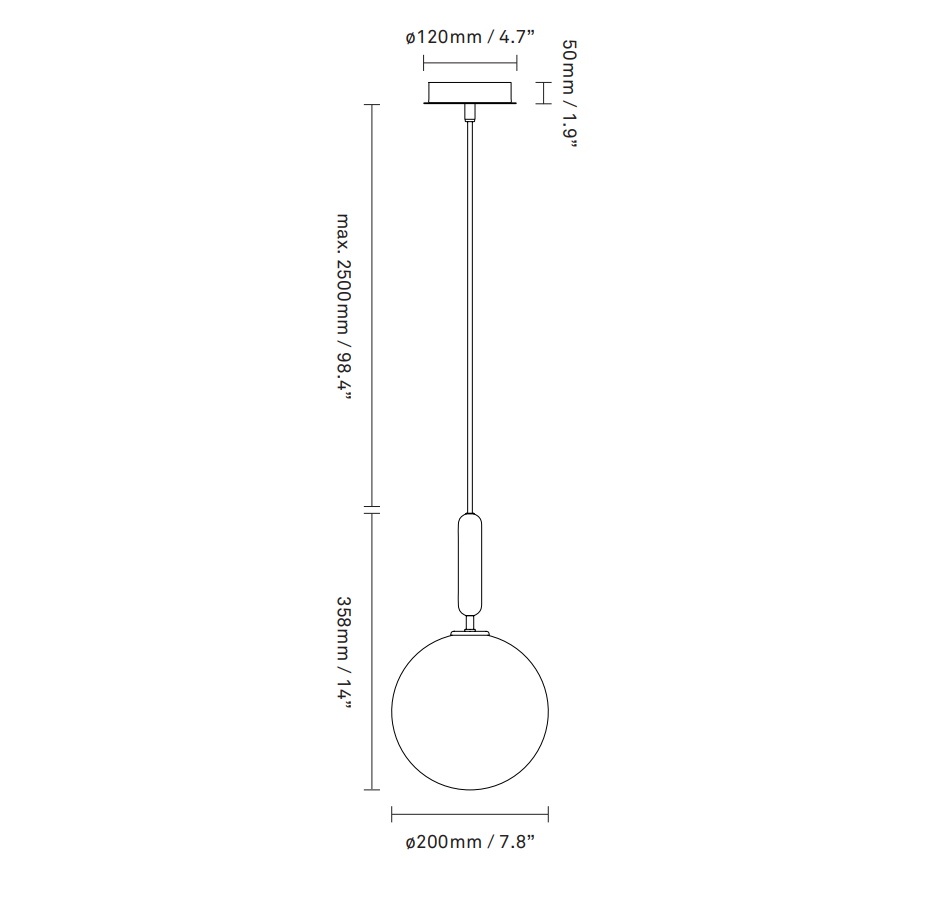 Rylight 1/3/6/13-Globes helder/wit glazen hangende kroonluchter