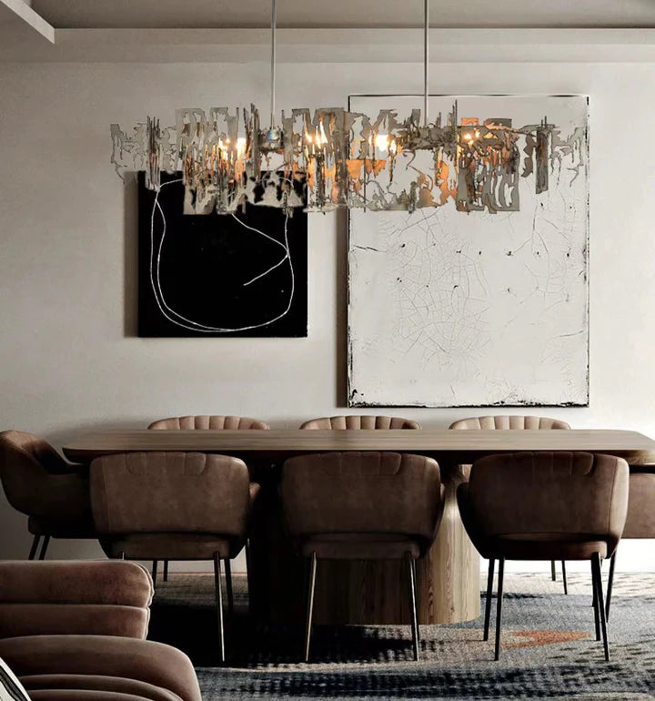 Rylight Irregular Rectangle Iron Pendant Chandelier