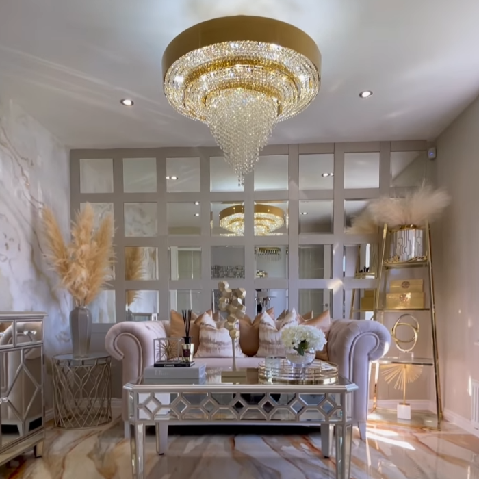 Rylight 11/15/20-lichte ronde gelaagde kristallen kroonluchter