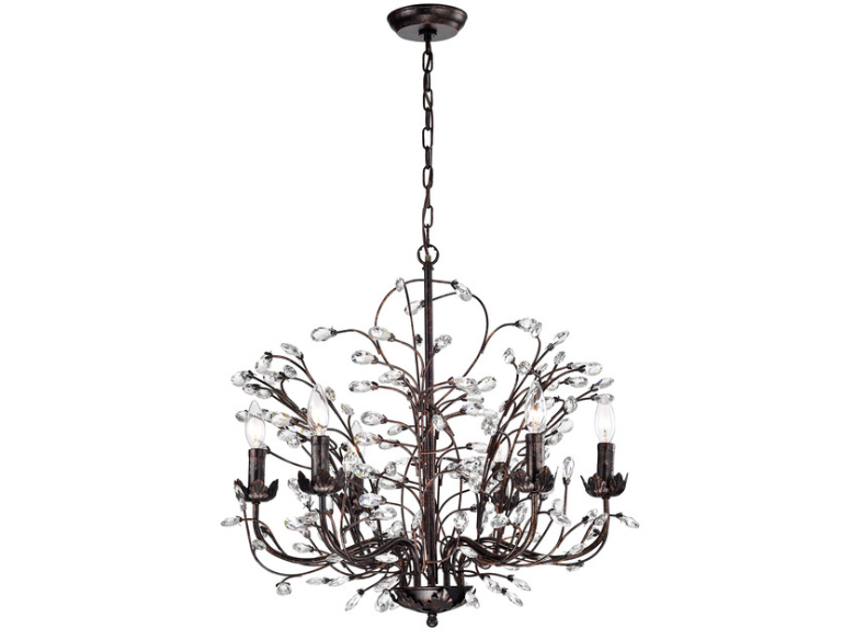 Rylight nieuwe stijl kristallen kaarskroonluchter in donkere lakafwerking