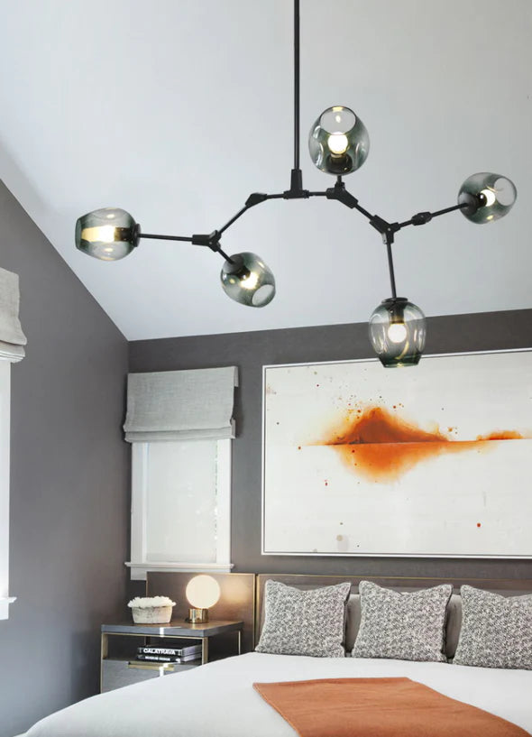 Rylight Simple Industrial Branch Glass Pendant Chandelier