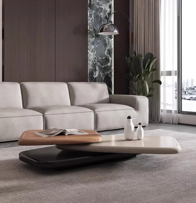 Minimalist Rotatable Coffee Table for Living Room