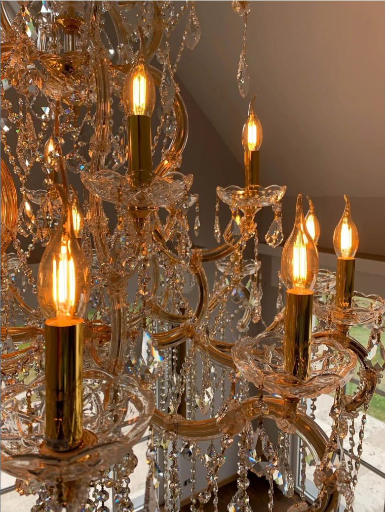Rylight 37-Light Classic Candle Light Crystal Chandelier