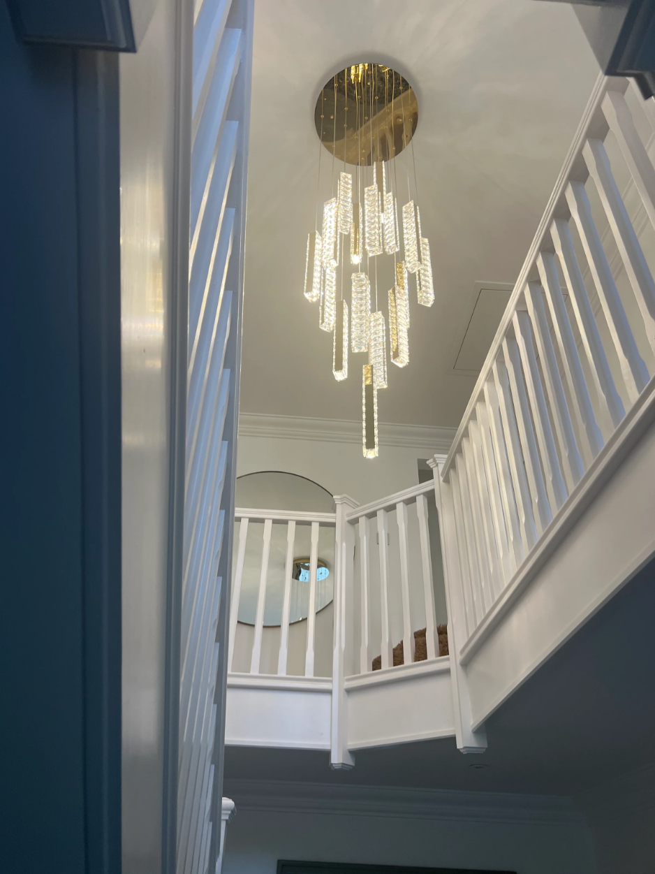 Rylight 12/15/18/21/24-lichte spiraalvormige kristallen kroonluchter