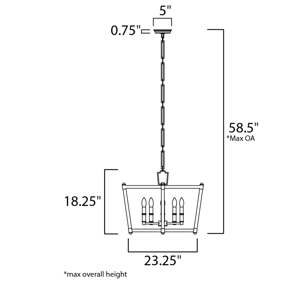 Rylight 5/8-Light 23"/21" Wide Glass Rod Pendant