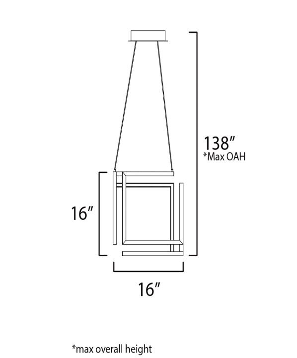 Rylight Goud/Zwarte Kubus LED Hanglamp