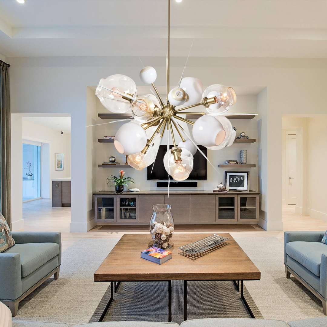 Modern Sputnik Glass Chandelier for Living Room/Bedroom