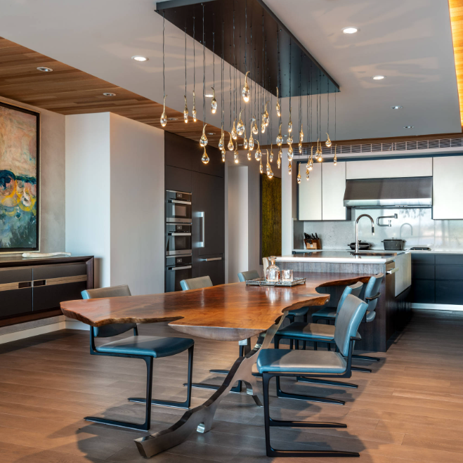 ثريا كريستالية حديثة ومبتكرة لغرفة الطعام