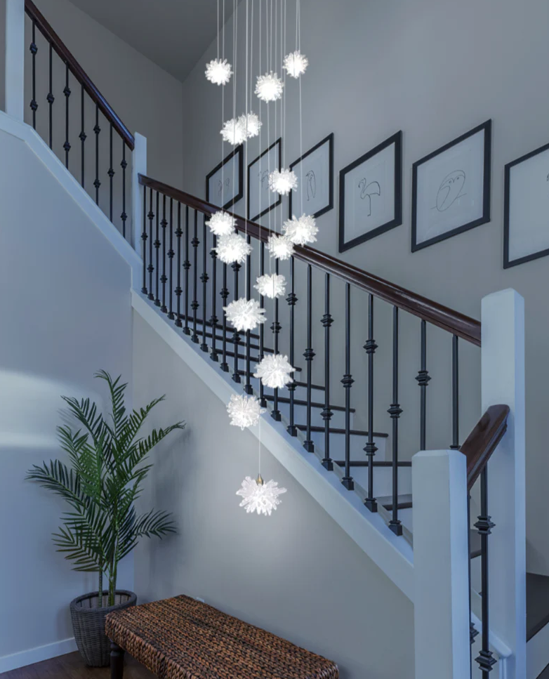 ثريا كريستالية عائمة فاخرة للسلالم/البهو