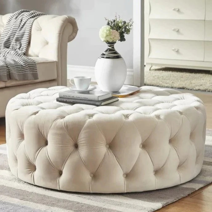 Square Round Footstool/Coffee Table
