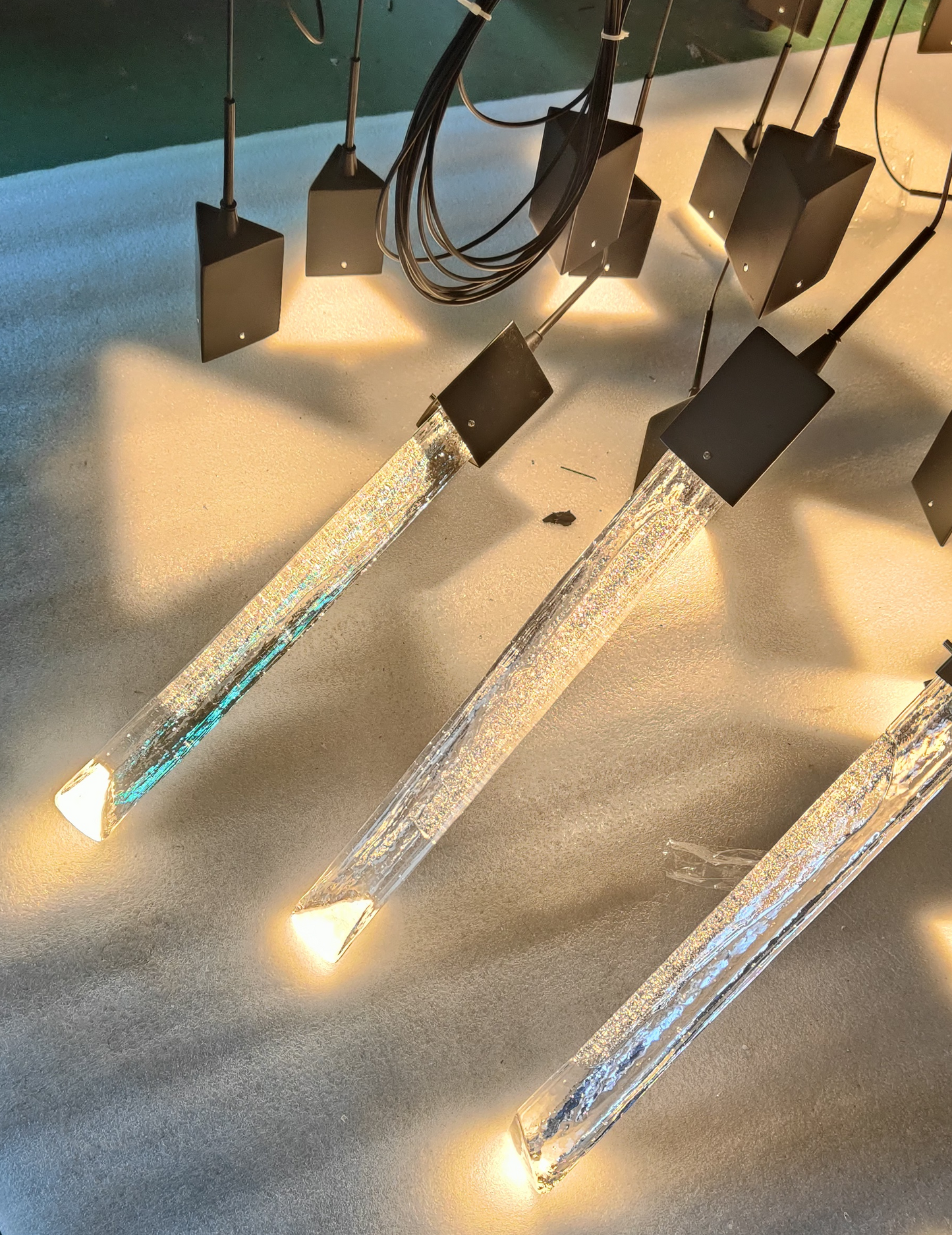 Rylight 10/15/17/Custom-Light zwarte kristallen staven kroonluchter