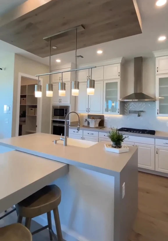 Rylight 5-Light Industrial Antique Silver Chandelier