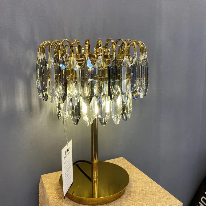 Rylight Smoky Gray&Clear Crystal Table Lamp