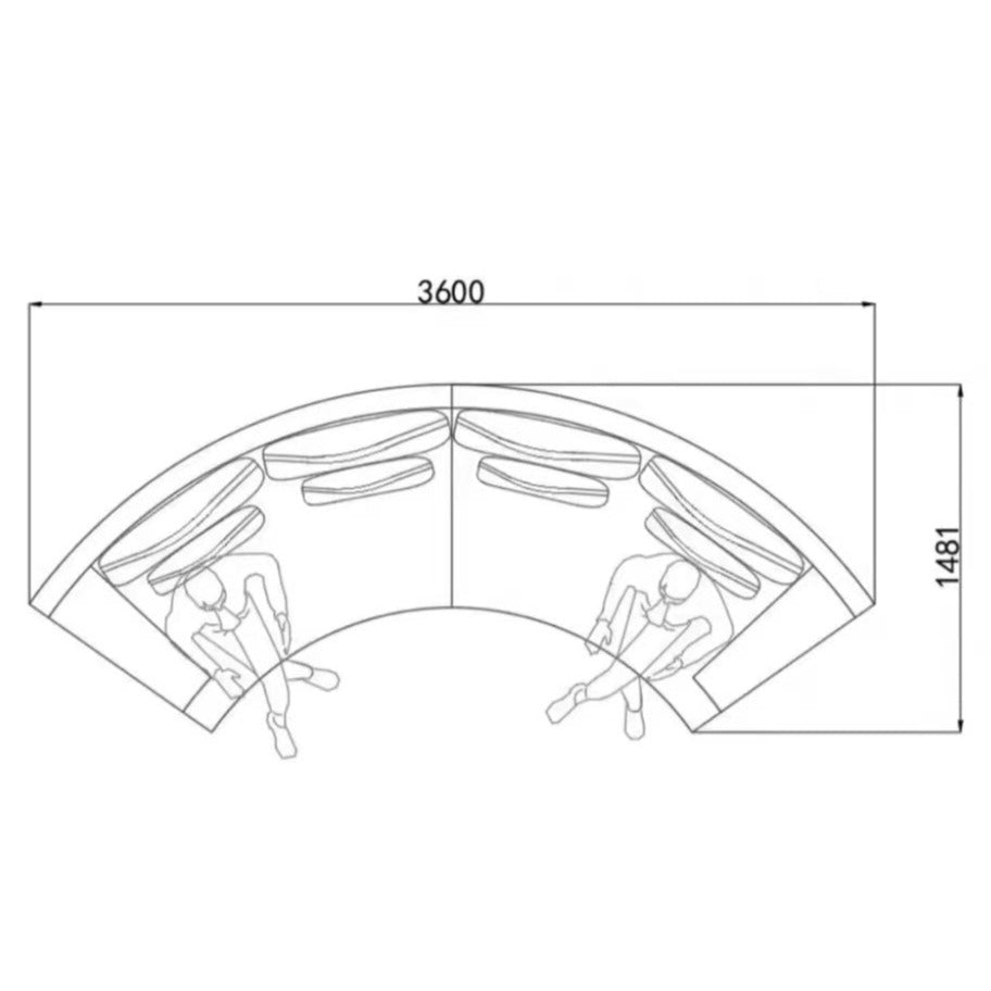 أريكة إيطالية فاخرة كبيرة الحجم منحنية وخفيفة لغرفة المعيشة