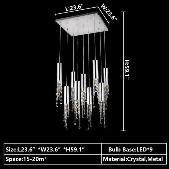 Rylight 7/9/12/18/21/27/38-Light Italian Modern Creative Silver Pendant Light Fixture