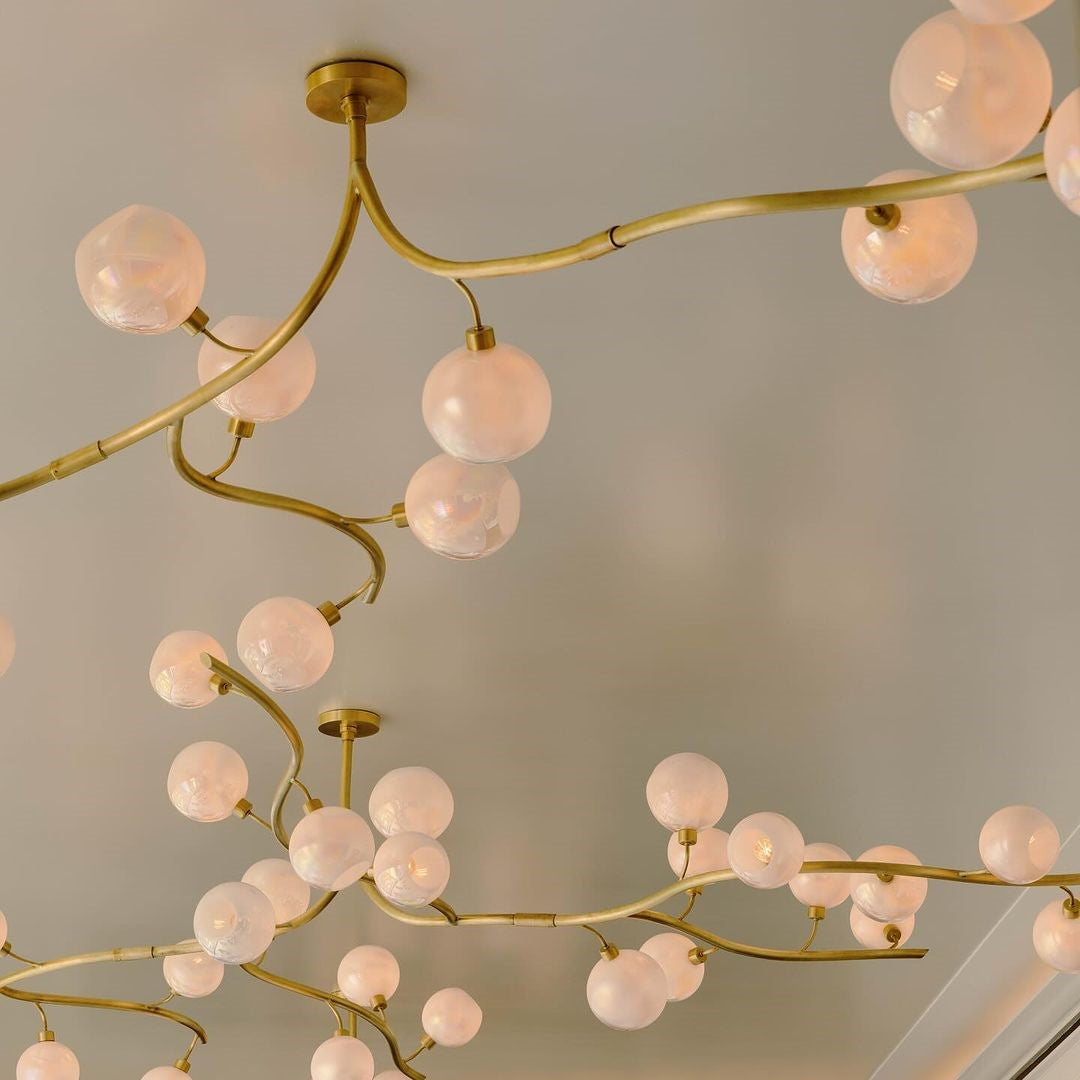 Rylight Modern Pearl-like Glass Globes Chandelier