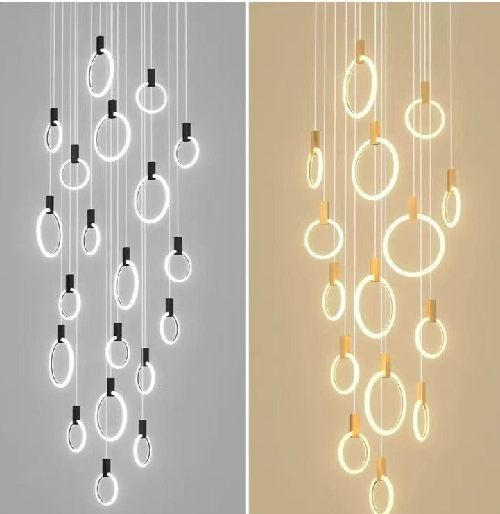 Nordic Postmoderne Multi-Rings Draaibare Creatieve Voor Trap/Woonkamer