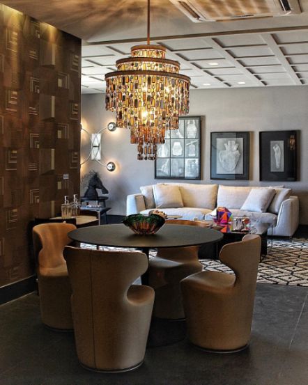 ثريا رايلايت دائرية من 6 طبقات، 7/13/19 ضوءًا، بتصميم صدفي متدرج