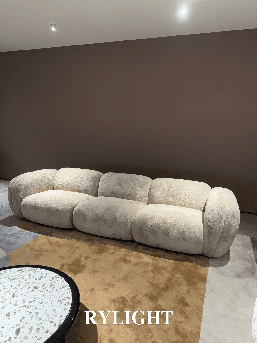 Rylight Minimalist Luxe Cloud-Form Beige Plush Modular Sofa