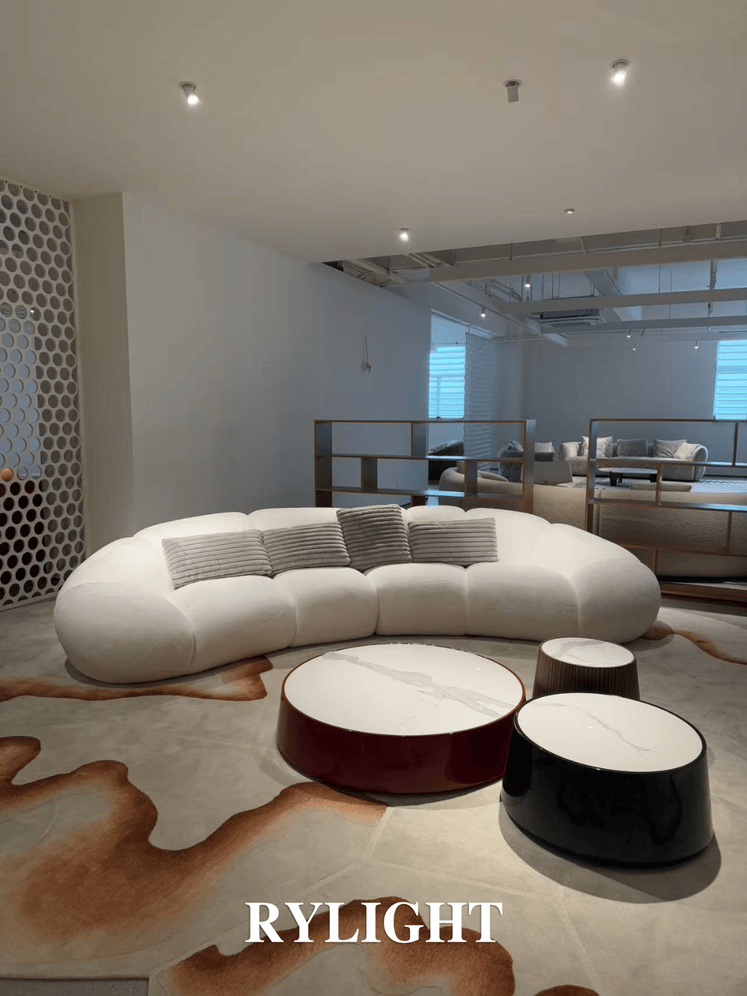 Rylight Stylish Minimalist White Plush Modular Cloud Accent Sofa