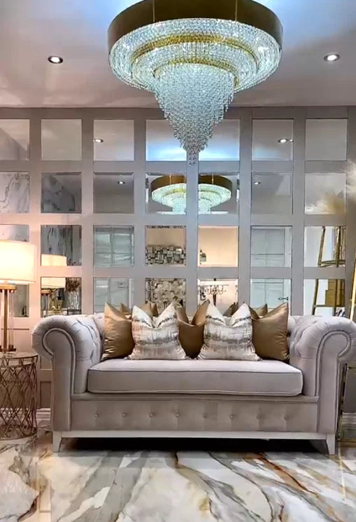 Rylight 11/15/20-lichte ronde gelaagde kristallen kroonluchter