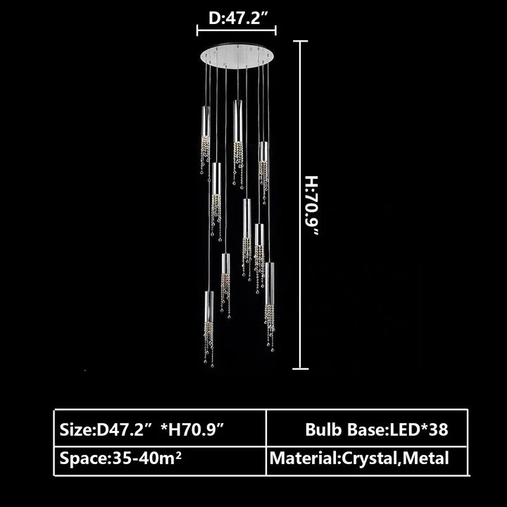 Rylight 7/9/12/18/21/27/38-Light Italian Modern Creative Silver Pendant Light Fixture