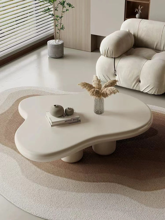 French Luxury Creative Cream White Coffee Table For Living Room