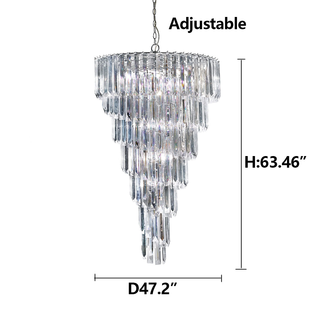 ثريا كريستالية حلزونية متعددة الطبقات من رايلايت